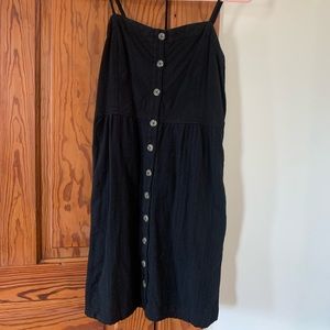 Black Sundress with Buttons and Pockets